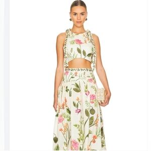 🤍🔹️Camila Coelho 🔹️ Floral linen embroidered skirt set size